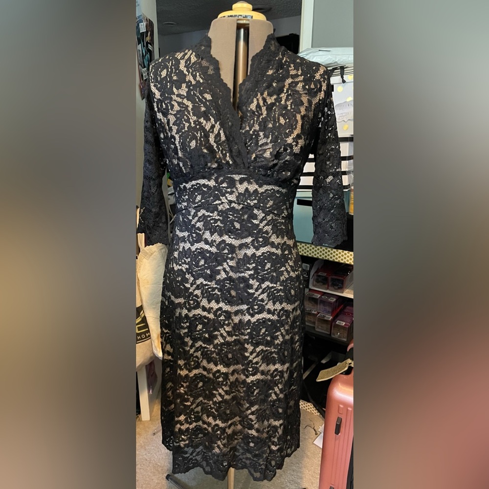 Kiyonna Black Lace Sheath Dress. 14 Plus